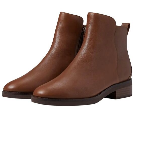 COLE HAAN RIVER WATERPROOF CHELSEA‎ BOOTIES IN SEQUOIA LEATHER NWOB SIZE 8B - Picture 1 of 14